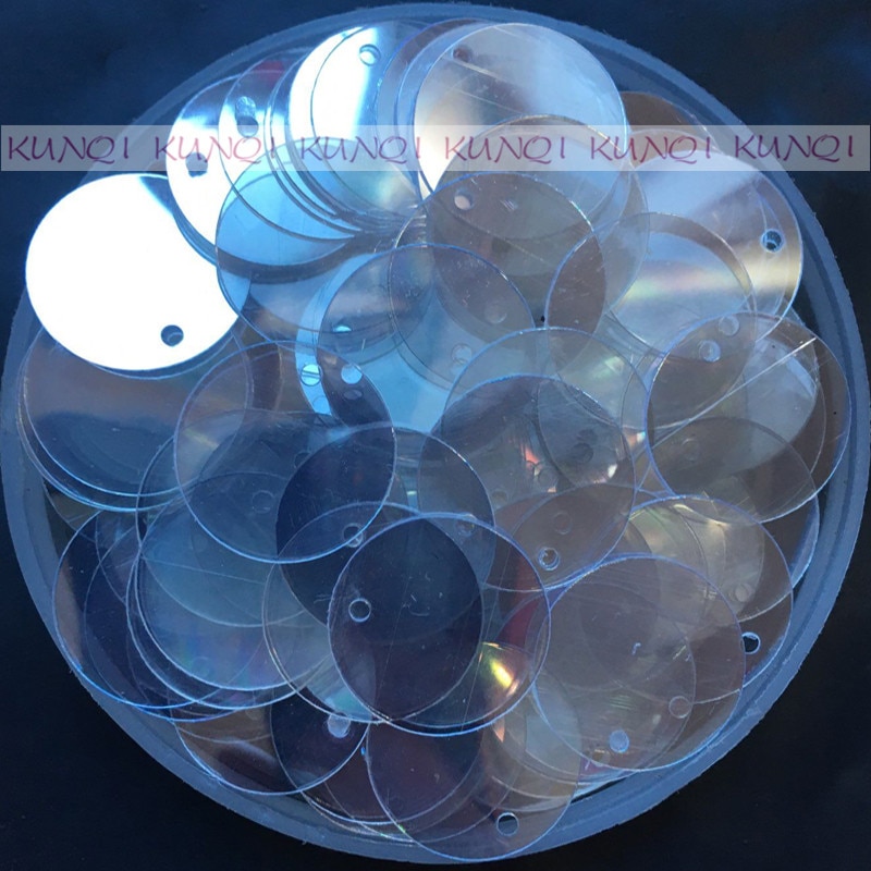 450 stks 25mm kristal transparante grote ronde platte sequin pailetten naaien, wedding craft, vrouwen kids diy kledingstuk accessoire sf25