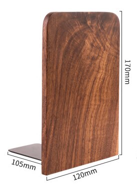 Beech Black Walnut Solid Wood Bookend Office Student Wooden Bookend Simple Bookend: 4