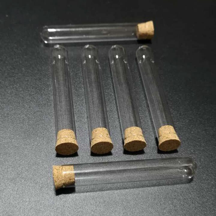 24 stks/partij 12x100mm U-vormige bodem Clear glasreageerbuizen met kurk voor soorten labs/scholen glaswerk