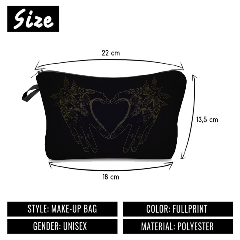 Jom Tokoy-bolsa organizadora de cosméticos para mujer, bolso de maquillaje con estampado de amor, de a la , Hzb918