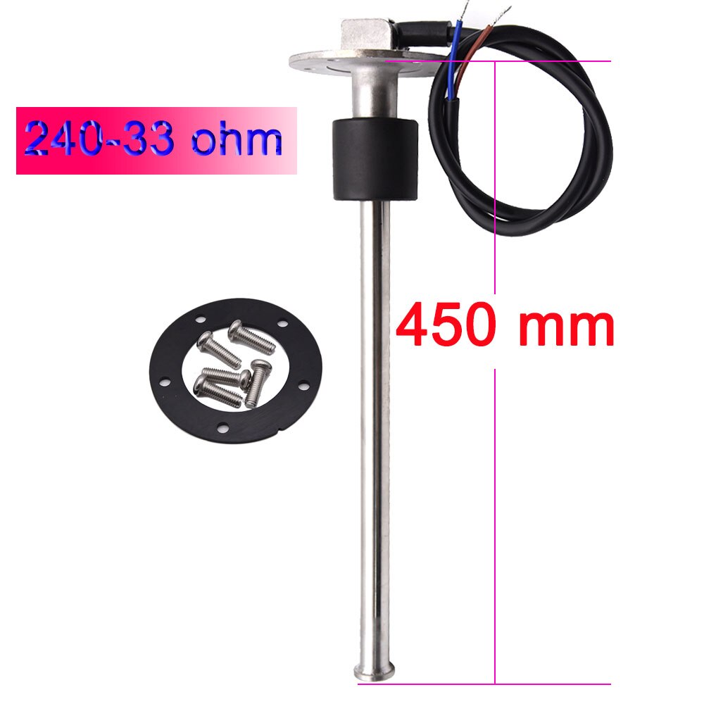 Olje væske tank drivstoff vannnivå sensor båt drivstoff sende enhet marine lastebil bil rv måler sensor 0-190 ohm rustfritt stål 300mm: 450mm 240-33 ohm