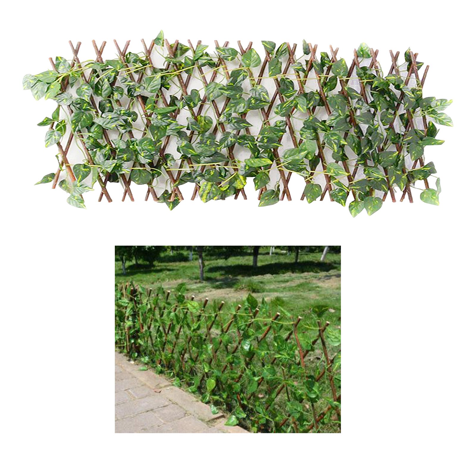 Garden Fence Expandable Faux Ivy Plant for Home Garden Outdoor Balcony Decor