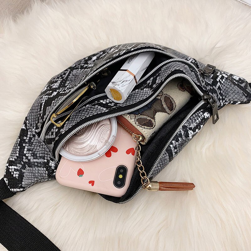 GLRSBUTY Serpentin Taille Tasche Frauen fanny Pack PU Reise Partei Hüfte miserabel Tasche Damen Gürtel Tasche Tasche Geldbörse für telefon Karte