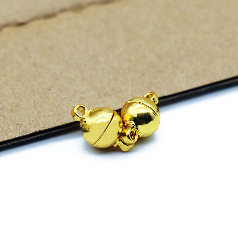5Pcs Ronde Magnetische Sluitingen Met Schroef 6Mm 8Mm 10Mm Armband Ketting Magneet Sluitingen Aansluitingen Voor Diy sieraden Maken Bevindingen: 12mm / YELLOW