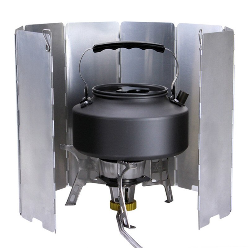Estufa de Gas, pantallas de protección contra el viento, estufas de Camping para exteriores, ultraligeras, 8/10 placas, quemador de cocina plegable, parabrisas de aluminio