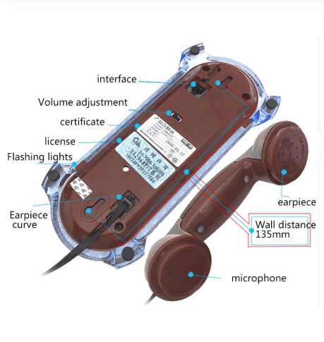 Wall Mounted Telephone Corded Phone Landline Antique Retro Telephones For Home O