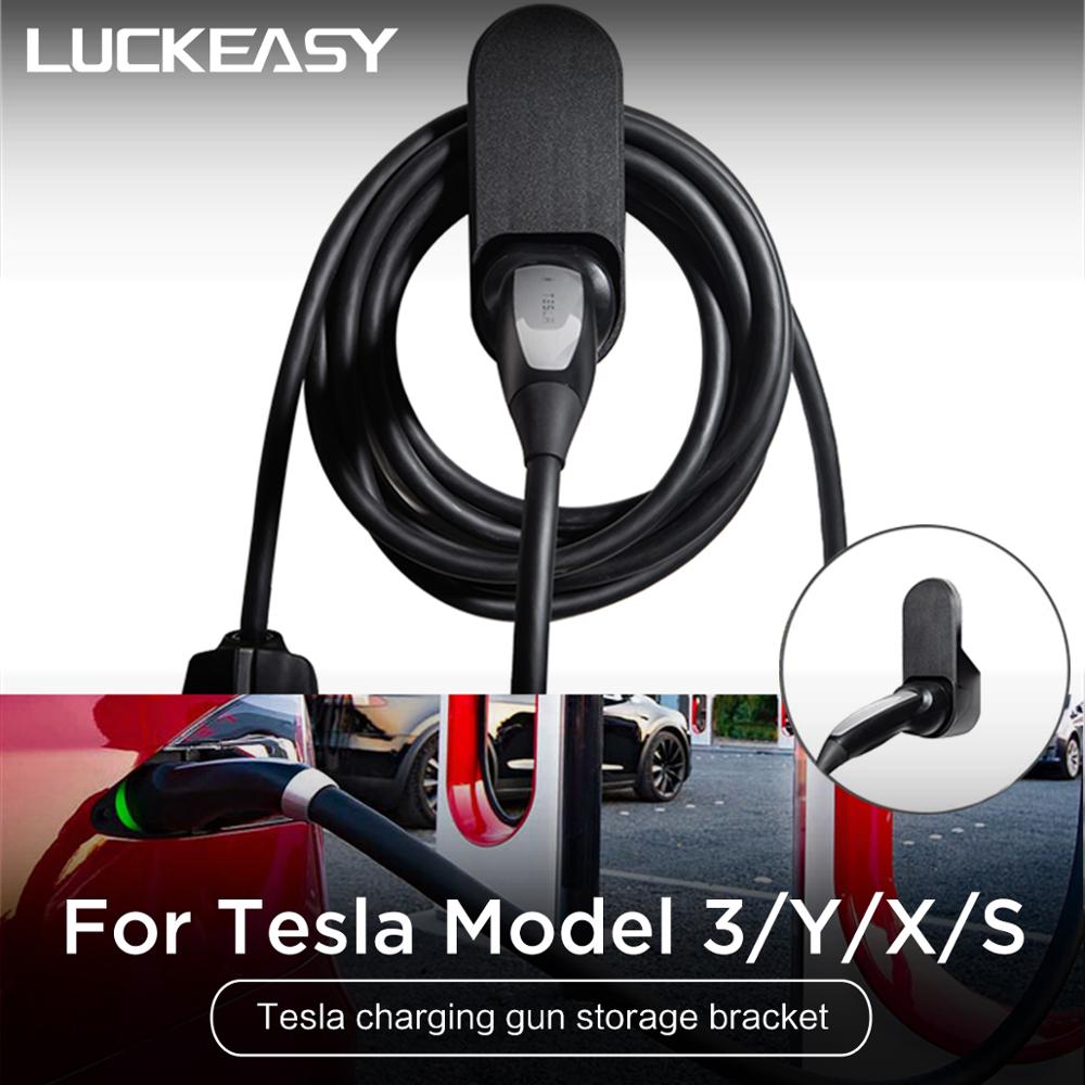 LUCKEASY Functional accessories charging line organizer for Tesla Model 3 Model X ModelS Model Y Wall-mounted charger bracket