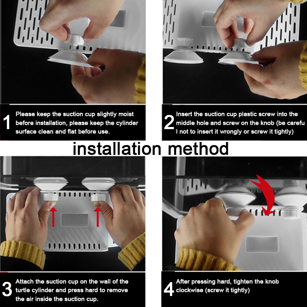 Groot Formaat Schildpad Rusten Platform Voedsel Kom Klimmen Ladder Verbergen Huis Aquarium Aquarium Schildpad Platform 3Pcs Zuignap