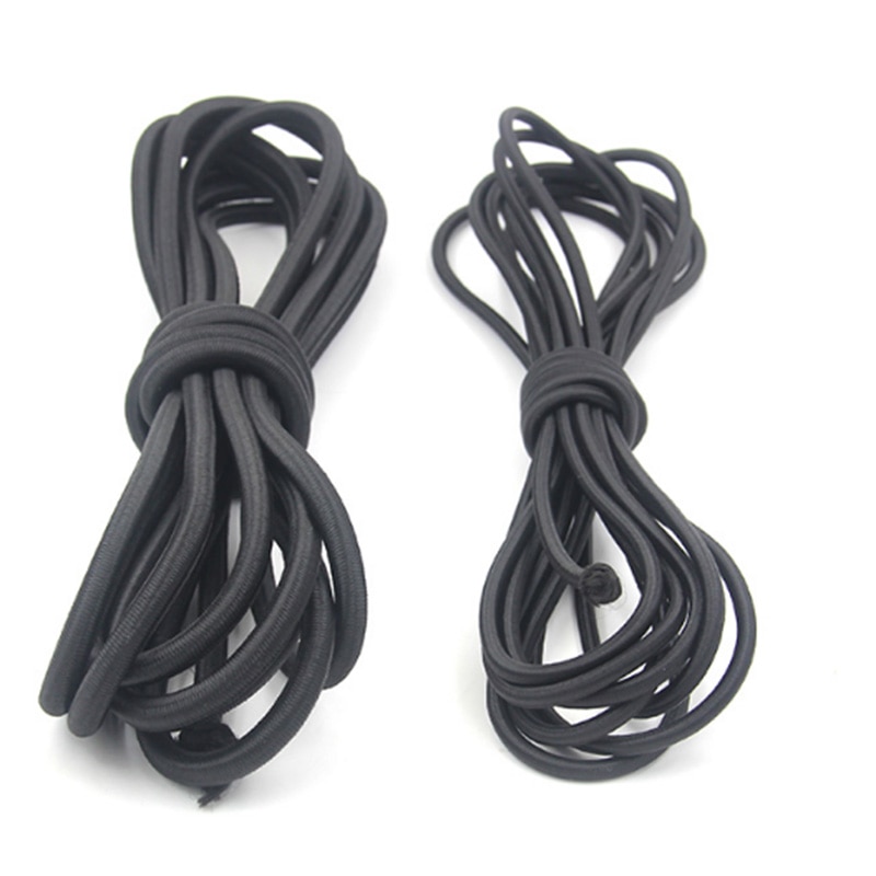Cordon élastique rond en caoutchouc extensible, noir, 5 mètres/lot, 3/4/5/6/8/10mm, pour couture de vêtements, accessoires de bricolage