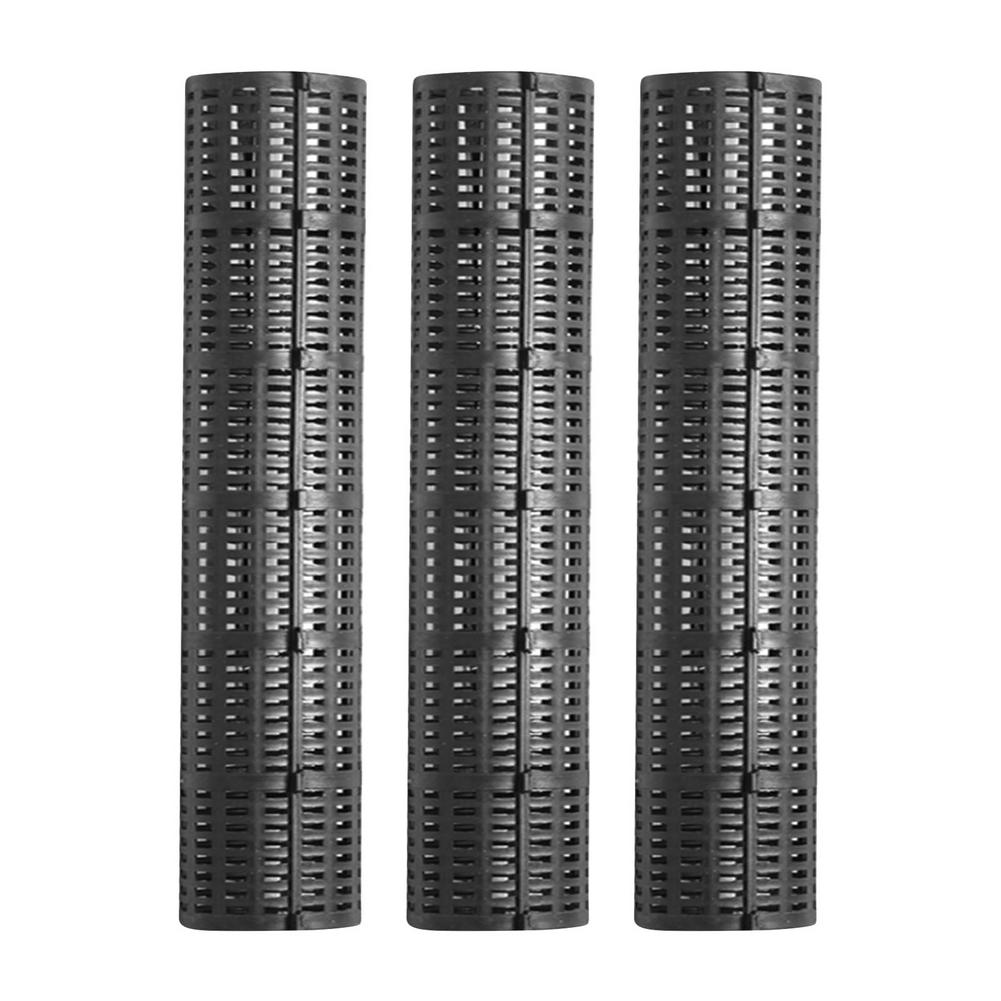 Dispositivo de protección inteligente para plantas y árboles, Protector de maletero de árbol escalable negro, Material de polipropileno resistente a los rayos UV, 50cm, 3/6 piezas: 3pcs