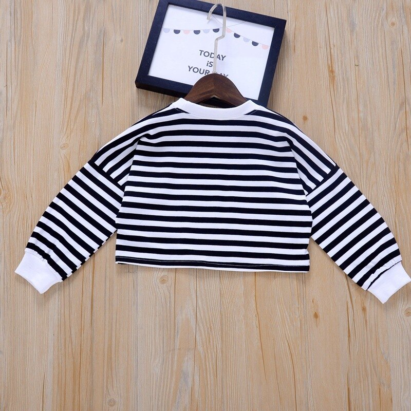 Pullover girocollo a maniche lunghe da bambina maglione a righe a maniche lunghe ragazza del bambino vestiti autunnali maglione a righe maglione per bambina
