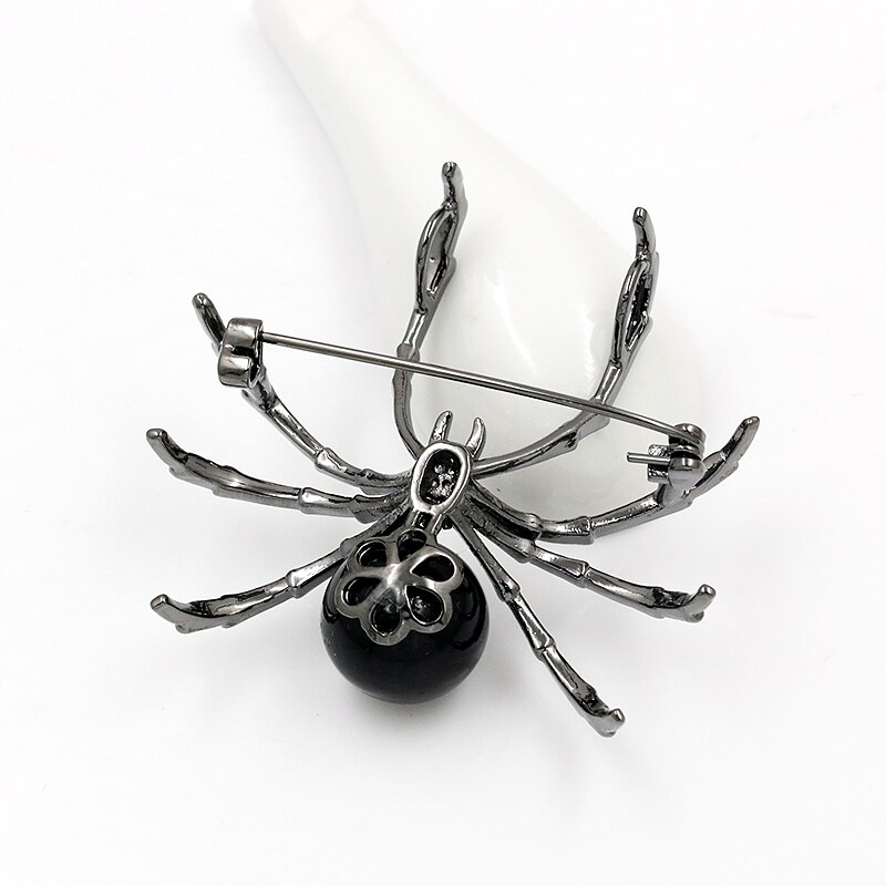 baiduqiandu Brand Gun Black Color Plated Copper Spider Brooch with Cubic Zirconia Crystal Diamante