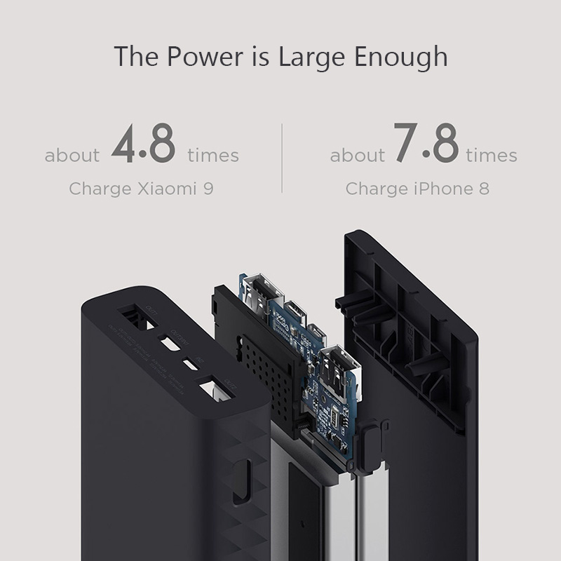 Xiaomi ZMI Energie Bank 20000mAh QB822 3 USB Typ C 27W PD Schnelle Ladung Tragbare Energie 20000 Externe batterie Poverbank