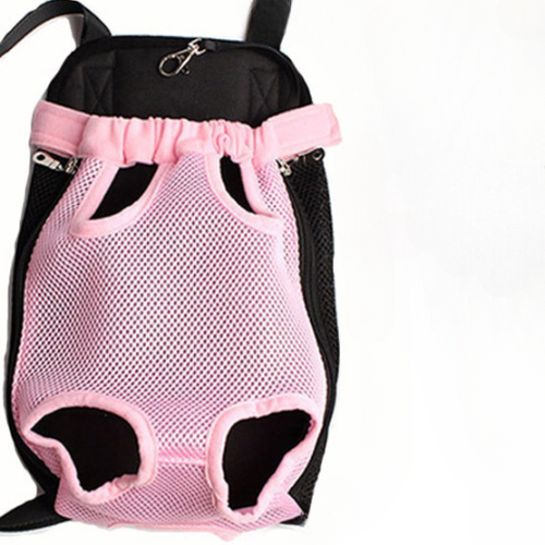 Dog Cat Pets Backpack Hands-Free Pet Travel Bag Double Shoulder Mesh Breathable Pet Dog Carrier Backpack Pet Accessories: M / Pink