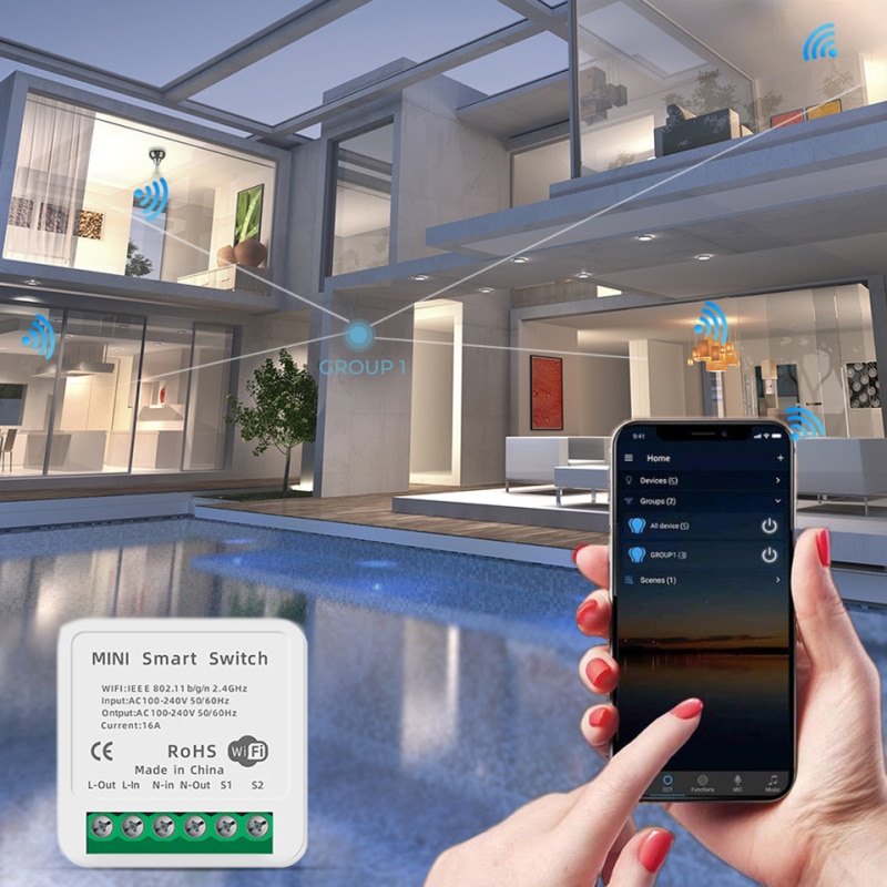 10A 16A Tuya Smart Life Wifi Switch Relay Breaker Module Automation Smart Lighting Google Home Alexa Echo Remote Control App