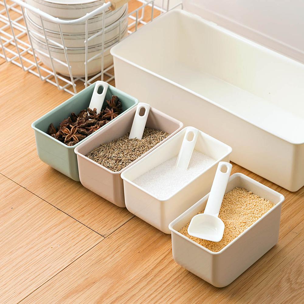 3/4pcs Spice Jars Seasoning Box Spice Container Case Set Salt and Pepper Storage Containers Box Kitchen Spice Organizer Case