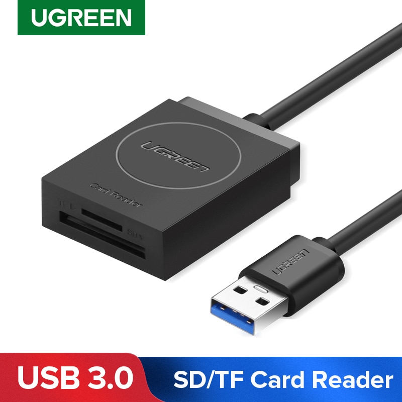 Ugreen kortinlukija usb 3.0 to sd micro sd tf kortinlukija tietokoneeseen kannettavan tietokoneen tarvikkeet älykäs muistikortinlukija sd-kortinlukija 2- in -1