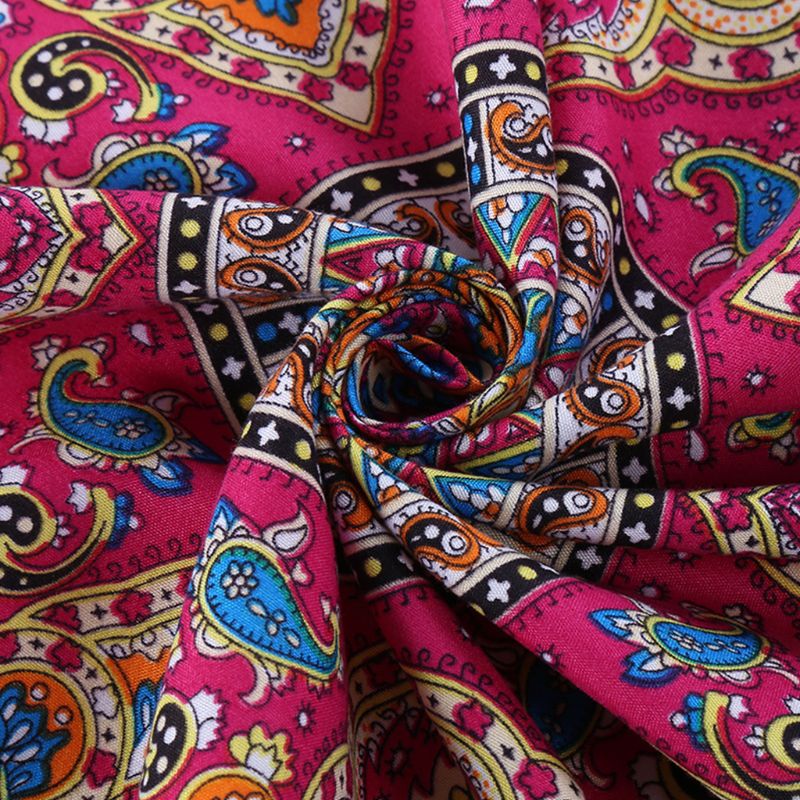 Pañuelo de estilo étnico para hombre y mujer, pañuelo cuadrado con estampado Floral, colorido brillante, estilo Punk, Hip Hop, ciclismo y baile