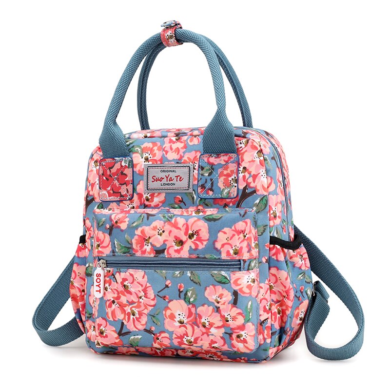 Bloemen Patroon Vrouwen Rugzak Waterdichte Nylon School Rugzak Vrouwelijke Cartoon Afdrukken Rugzak Sac: 3