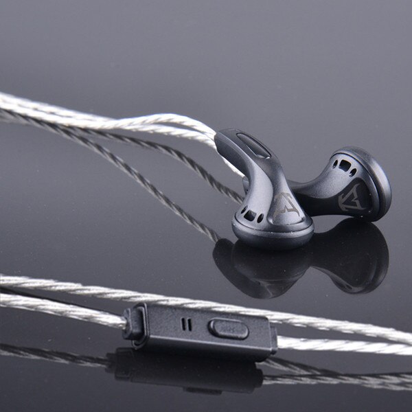 Original toneking  tp16 32 ohm 3.5mm in ear öronsnäcka platt plugg hörsnäcka hörlurar hifi bas headset  pt15\dt6\ zst \st1\bl1\v10: Svart med mikrofon