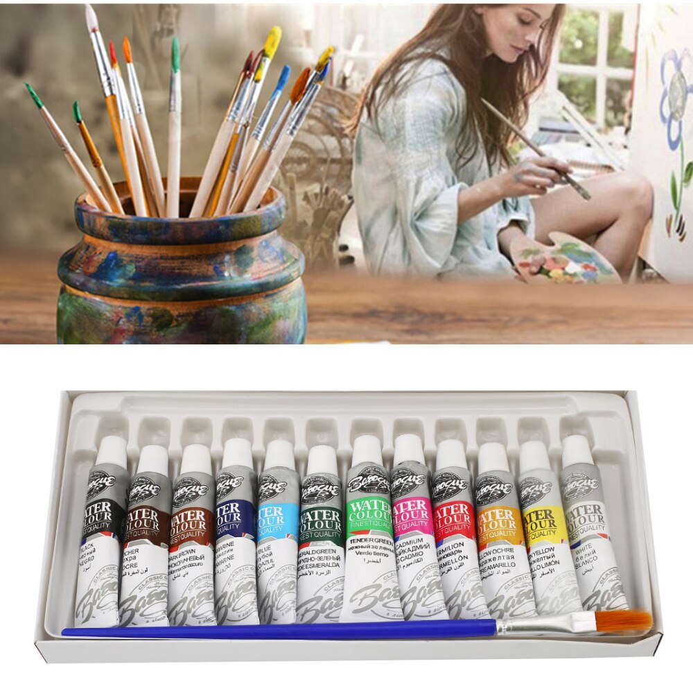 Professionele 12 Kleuren 6Ml Acrylverf Set Nail Art Schilderen Waterbestendig Verf Voor Stof Tekening Gereedschappen Voor Kinderen diy