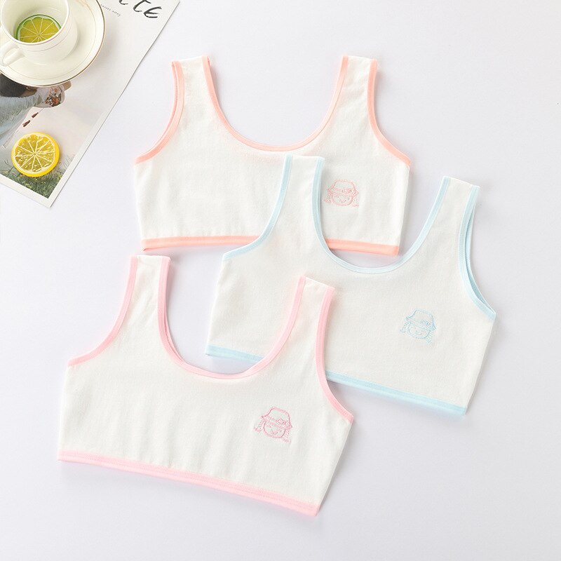 5Pcs Girls' bra cotton girls' underwear 6-8-10-12 years old primary school students tube tops teen underwear puberty