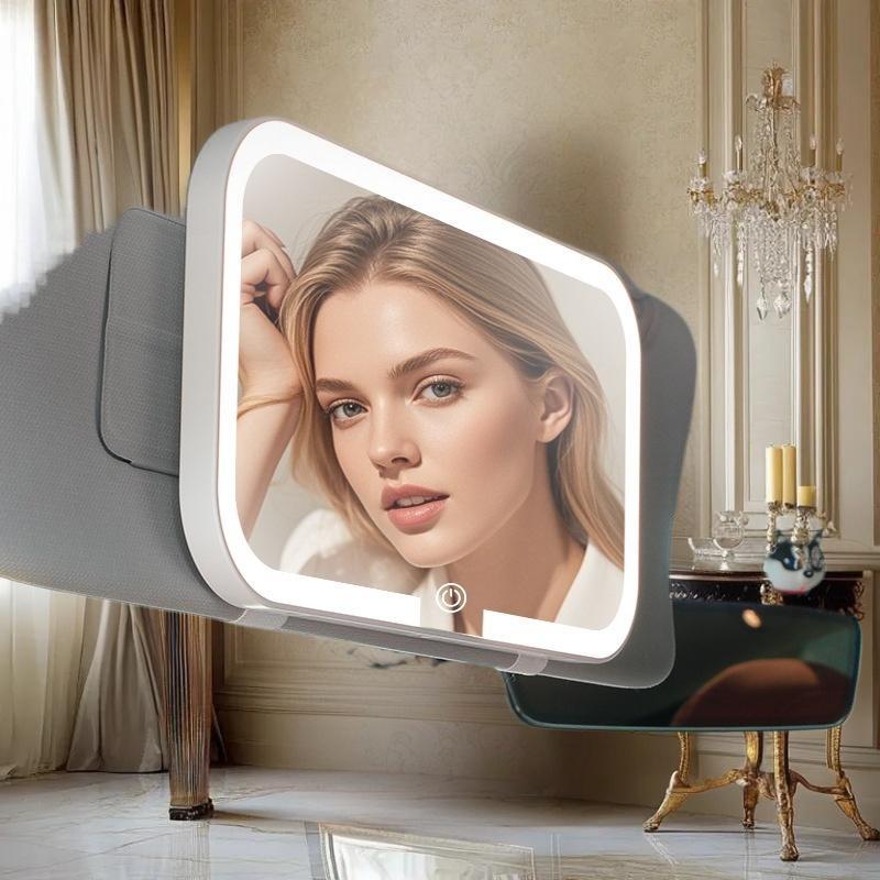 High-Definition make-upspiegel met LED-verlichting voor autozonneklep, oplaadbaar invullicht, universele pasvorm, één stuk