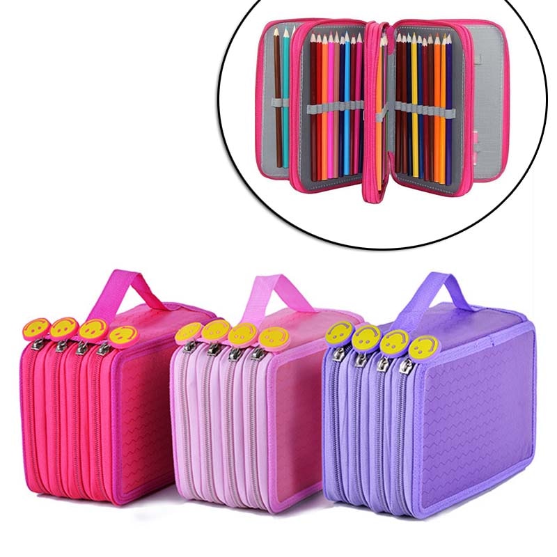 Emner 72 indehavere farvet blyantskit børste pvc taske æske kasse papirvarer kontor skoleartikler papelaria til maleren
