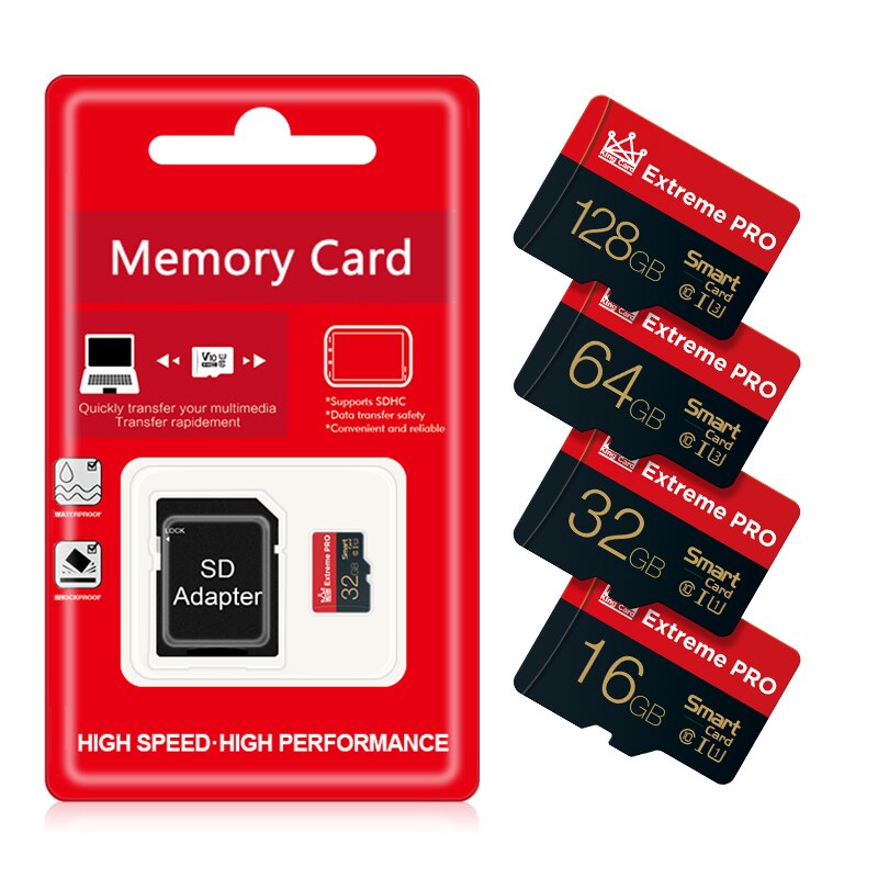 Klasse 10 echte capaciteit sdhc/sdxc micro sd kaart 64gb 32gb 16gb 8gb geheugenkaarten tf kaart voor telefoon tablet met sd adapter pakket