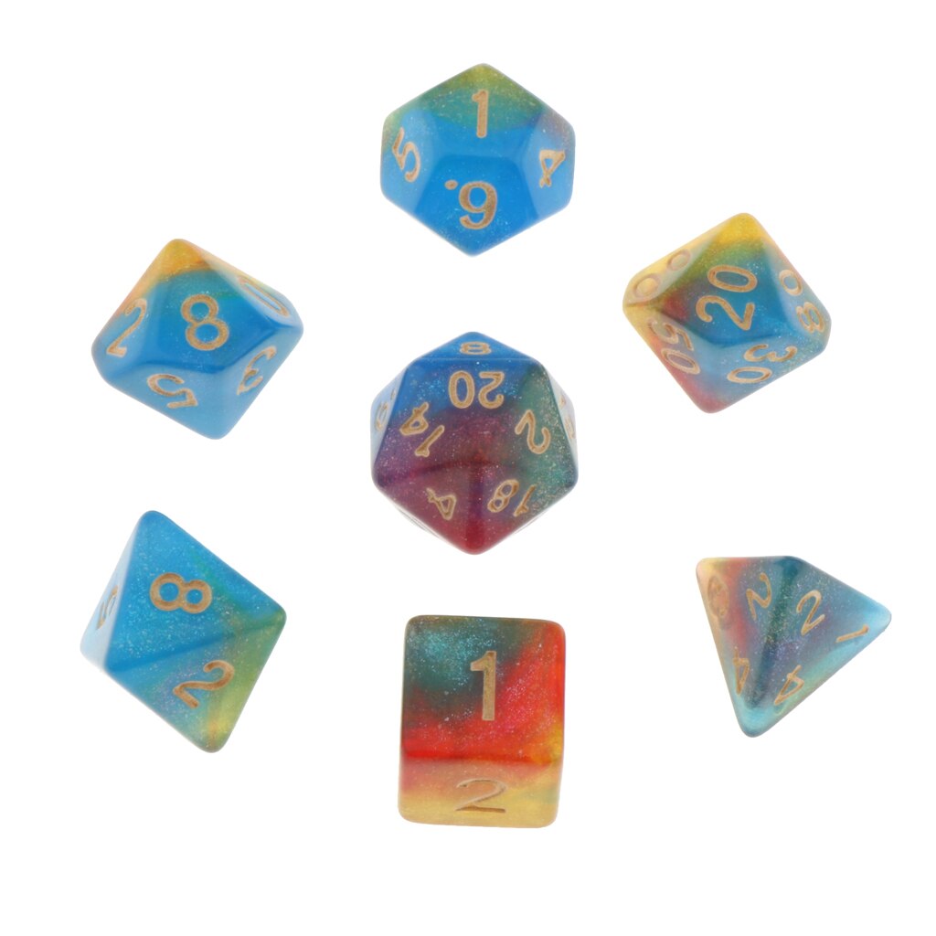 7/Set di Plastica Dadi Poliedrici Set per D & D Dungeons and Dragons Gioco Giocattolo di Stile 13 Casino Del Partito tavolo da Gioco di Ruolo Accessorio