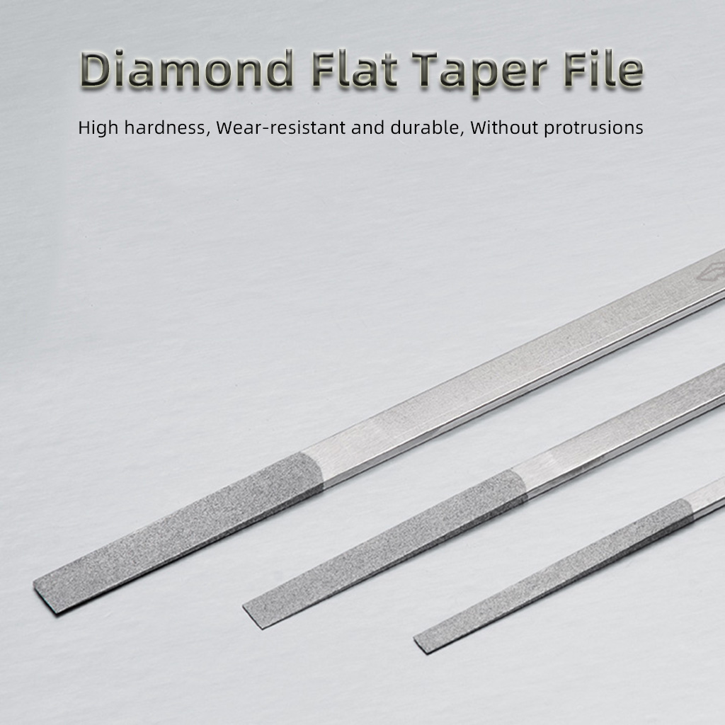 1 Uds. Lima plana de diamante con forma cónica para moler molde recortar herramientas manuales DIY CF402/404/406/408 150 # 200 # 400 #