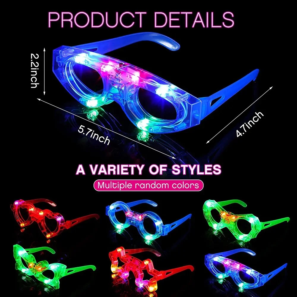 Glow In The Dark Brillen Bulk Led-Up Bril 2024 Bruiloft Decor Feest Gunsten Glow Bril Voor Kinderen Volwassenen Feestartikelen