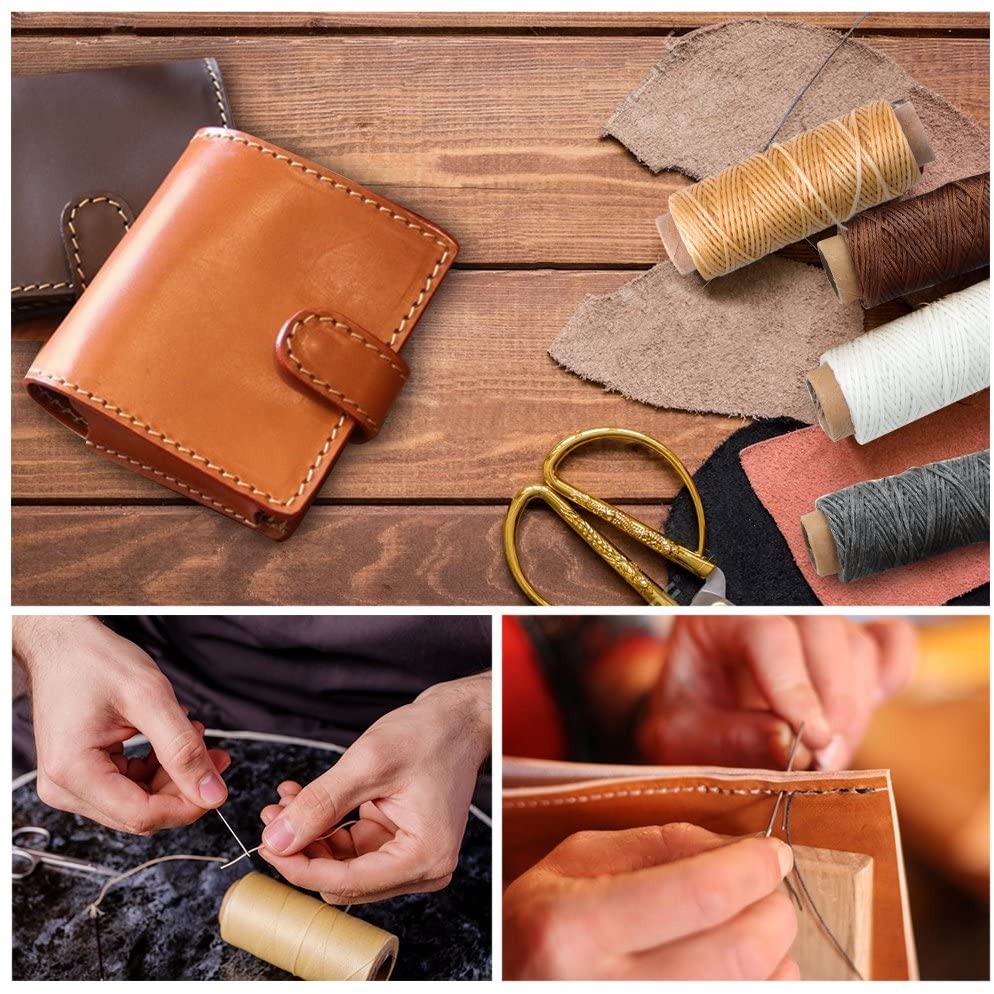 Hilo encerado redondo para cuero, 0,45, 0,8mm, para pulseras artesanales, costura de poliéster, cuerdas recubiertas de cera, accesorios para bricolaje