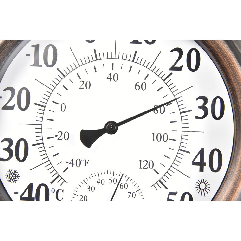 NEUE 20CM drinnen draussen Thermometer Hygrometer Antike Lackiertem Eisen Hülse Temperatur und Feuchtigkeit Messgerät EU #40