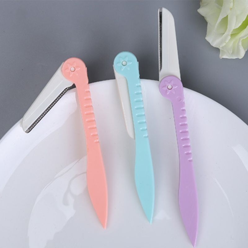 Tondeuse à sourcils 3 pièces, rasoir pour le visage, lames portables, couteau de rasoir, épilateur, outils de maquillage.
