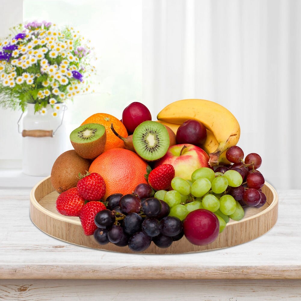 30/33cm runde rundbrett sett serveringsbrett tallerken tallerken te mat tallerken drikke te sett frukt godteri hjemme snackbrett