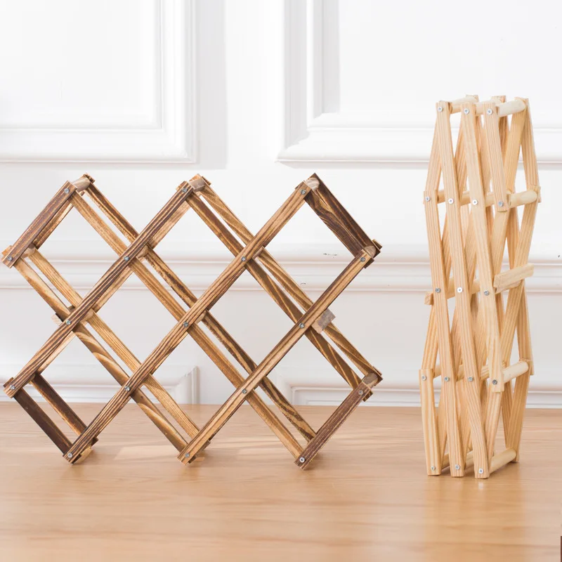 Stackable Wine Storage Shelves 3, 5, 6, 10 Bottles Wooden Wine Shelves Home Bar Utensils Wine Cabinets Bar Tools