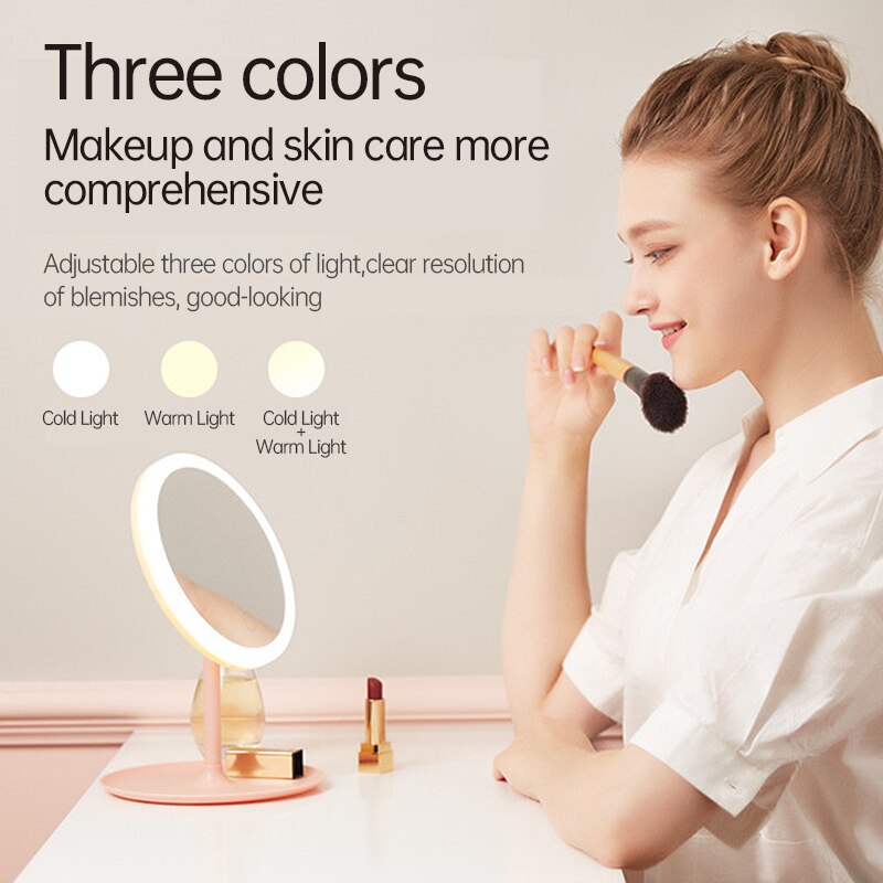 Make-Up Spiegel Met Led Light Stand Verstelbare Touch Dimmer Kaptafel Cosmetische Spiegel Smart Vullen Licht