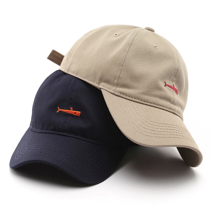 Sleckton baseball kasket til mænd og kvinder retro far hatte sommer udendørs visir kasket unisex snapback hat fisk broderi hat