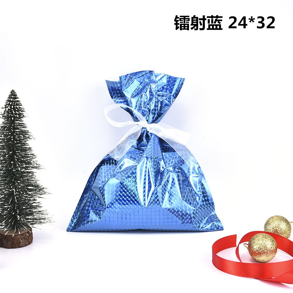 Christmas Sacks Drawstring Wrap Party Bag Storage Foil Bags Christmas Candy Bag: Q915