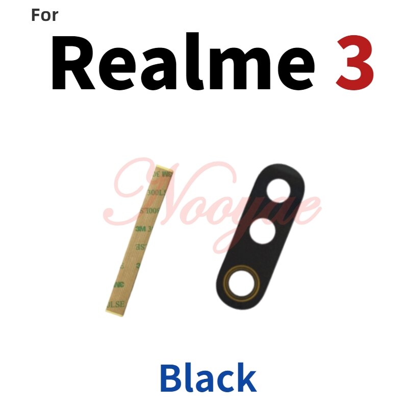 Lente negra de cristal para cámara trasera grande, última novedad, para Realme 3 5 6 C3 X50 6pro pro C11: for Realme 3