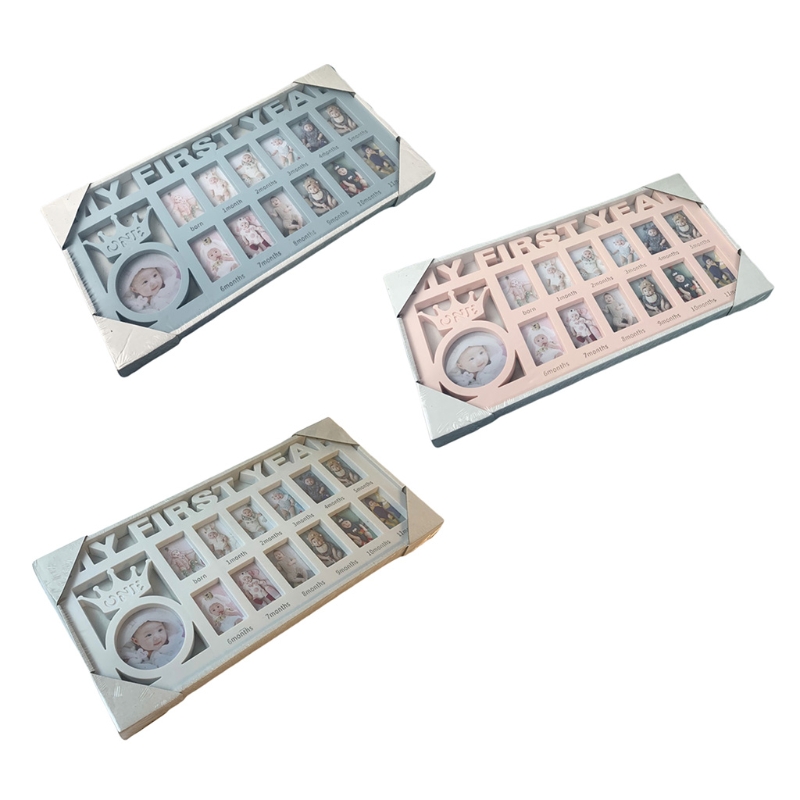 My First Year Baby Keepsake Frame 0-12 Months Pictures Photo Frame Souvenirs Kids Growing Memory A2UB