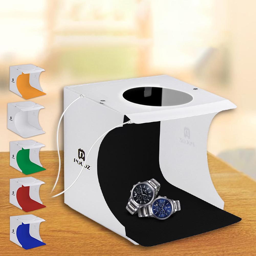 20cm x 20cm 2 LEDs Portable Folding Studio Light Box Photography Studio Foldable Softbox Lightbox