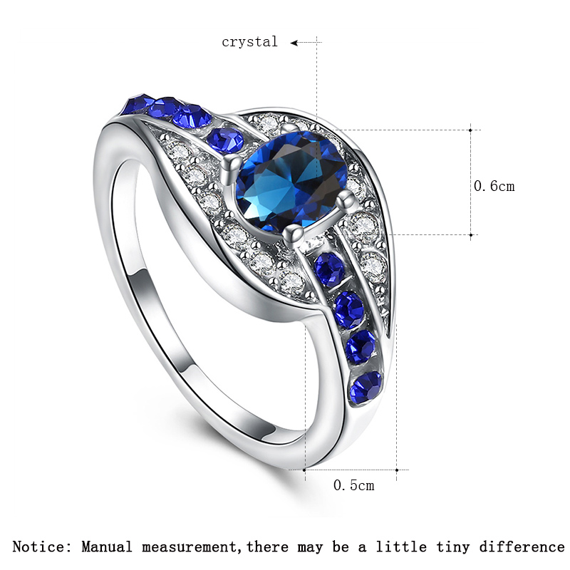 MISANANRYNE Einzigartige Schmuck Blau Oval Zirkon Stein Ring Silber Farbe Hochzeit Verlobung Ringe Für Frauen Männer