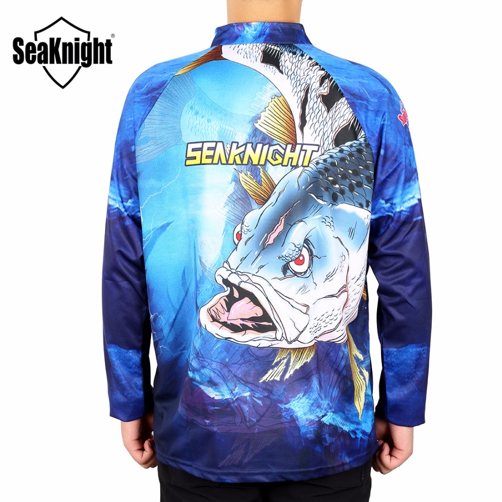 Seaknight Vissen Kleding SK004 Lange Mouwen L Xl Xxl Xxxl Xxxxl Zomer Sneldrogende Ademend Anti-Uv Zon Bescherming T shirt