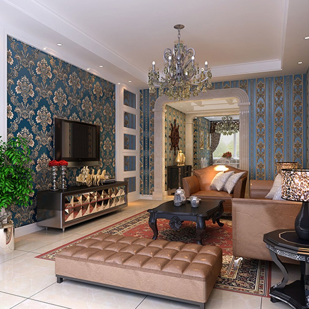 Europese Stijl Vliesbehang Drie-Dimensionale Reliëf Behang Woonkamer Slaapkamer Tv Achtergrond Muur