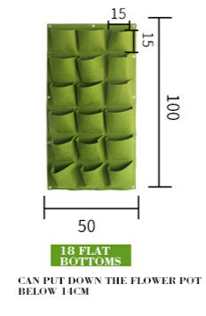 VOZZISOUE Muur Opknoping Planten Bonsai Zakken Planter Tuin Tas 9/18/25/36/49/ 56/64/81 zakken Verticale Tuin Groene Groeien Zakken: B18 pockets 50x100cm