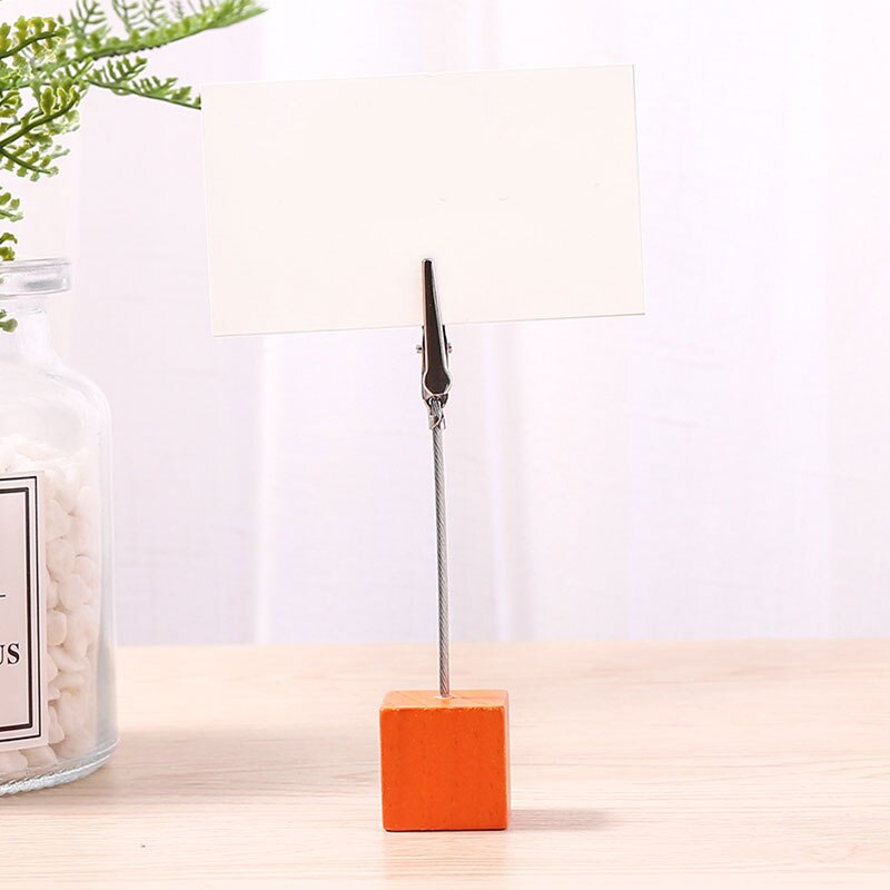 color log square message folder wrought iron memo folder memo folder desktop ornament postcard holder: orange