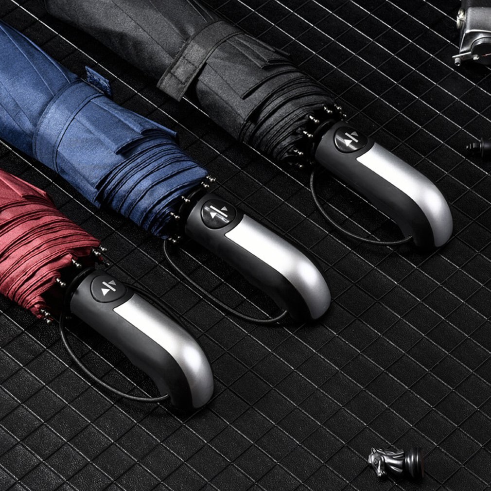 Ultra-light Fully Automatic Prevent Wind Rain Three-fold 10 Ribs Foldable Portable Practical Windproof Umbrella