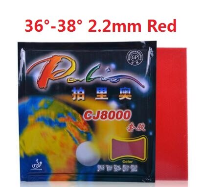 Palio CJ8000 Pro Loop Attack Pips-In Table Tennis (PingPong) Rubber With Sponge (38-41Degrees): Red H36-H38